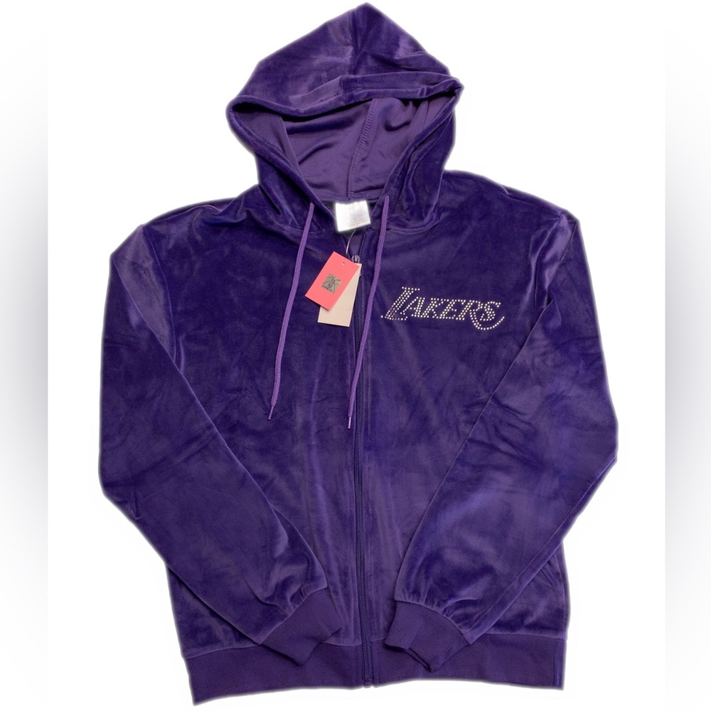 New Women’s NBA Lakers Velvet Full Zip Jacket